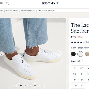 Rothy's The Lace Up Sneaker size 9 removeable insoles machine washable